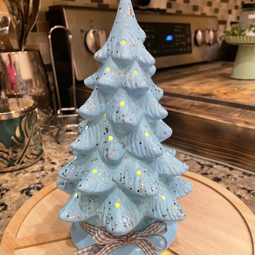 Ceramic Blue Spring Tree